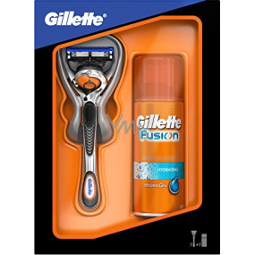 Gillette Fusion ProGlide Flexball Rasierer + feuchtigkeitsspendendes Rasiergel 75 ml, Kosmetikset, für Männer