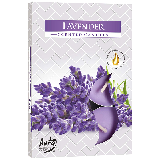 Bispol Aura Lavender - Lavendel Duftteekerzen 6 Stück
