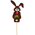 Hase mit dunkelbrauner Karottenaussparung 11 cm + Spieße