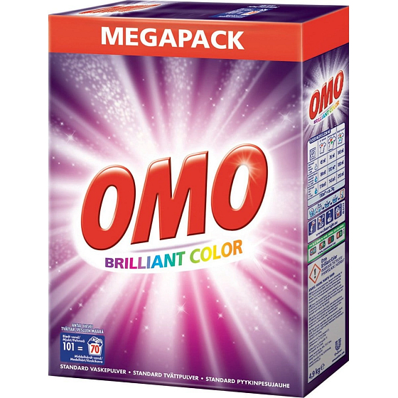 Omo Brilliant Color Waschpulver, farbige Wäsche 70 Dosen 4,9 kg