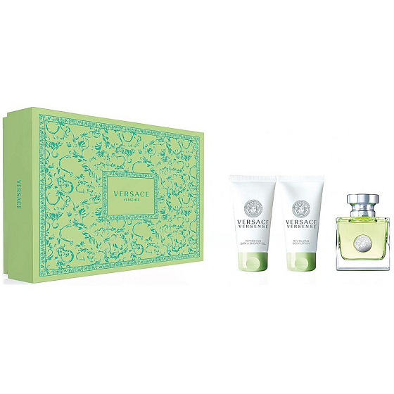 Versace Versense Eau de Toilette für Frauen 50 ml + Körperlotion für Frauen 50 ml + Duschgel für Frauen 50 ml, Geschenkset