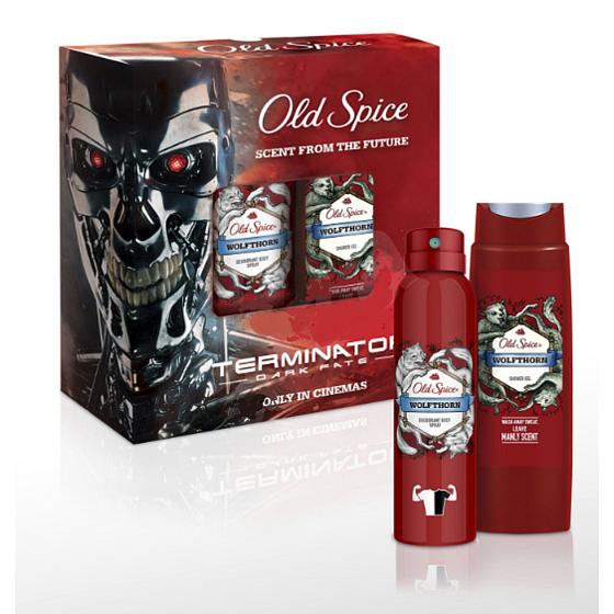 Old Spice Terminator Wolfthorn Duschgel 250 ml + Deodorant Spray 150 ml, Kosmetikset