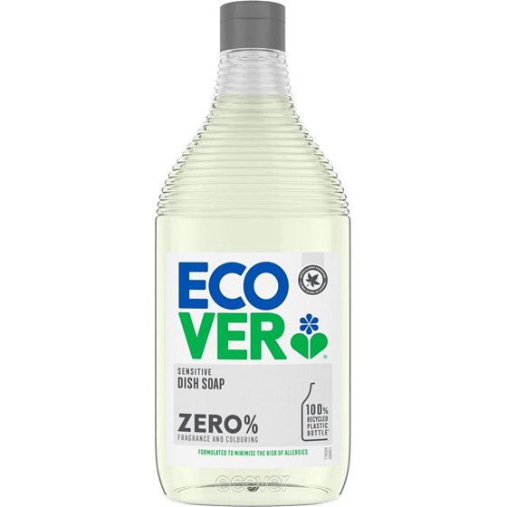 ECOVER Sensitive Spülmittel Zero % umweltfreundliches Geschirrspülmittel ohne Parfüm 450 ml