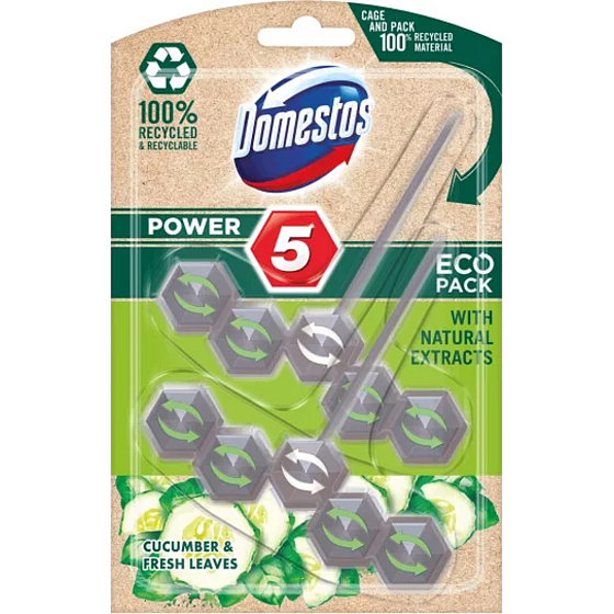 Domestos Power 5 Eco Pack Gurke & Frische Blätter WC-Pad 2 x 55 g
