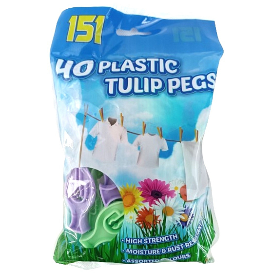 Tulpen-Wäscheklammern Kunststoff 40 Stück