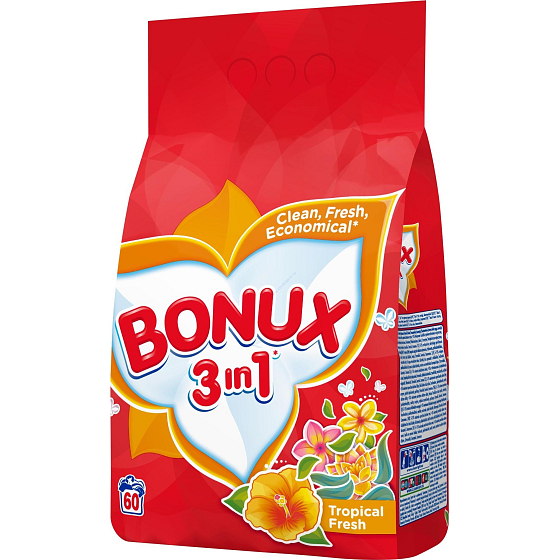 Bonux Tropical Fresh 3in1 Waschpulver 60 Dosen von 4,5 kg