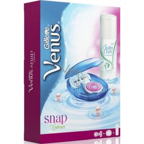 Gillette Venus Snap mit Embarance Rasierer + Etui + Satin Care Pure & Delicate Rasiergel 75 ml, Kosmetikset, für Damen