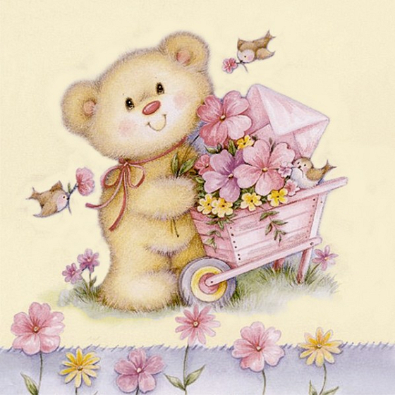 Maki Papierservietten 3-lagig 33 x 33 cm 20 Stück Teddybär