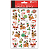 Plastischer Aufkleber Weihnachtsmänner und Rentiere 25 x 14 cm