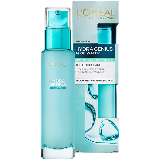 Loreal Hydra Genius Aloe Wasser-Gesichtsgel-Creme für normale und Mischhaut 70 ml