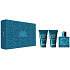Versace Eros pour Homme Eau de Toilette für Männer 50 ml + Duschgel 50 ml + Aftershave 50 ml, Geschenkset