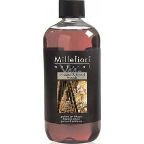 Millefiori Milano Natural Incense & Blond Woods - Weihrauch und Light Woods Diffusor Nachfüllung für Weihrauchstiele 250 ml