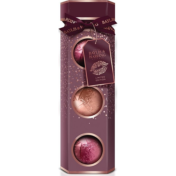 Baylis & Harding Cranberry Martini funkelnder ballistischer Badeball 3 x 100 g, Kosmetikset