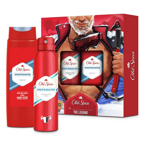 Old Spice White Water Alpinist Deodorant Spray 150 ml + Duschgel 250 ml, Kosmetikset für Männer