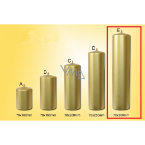 Lima Kerze glatt Metall gold Zylinder 70 x 300 mm 1 Stück