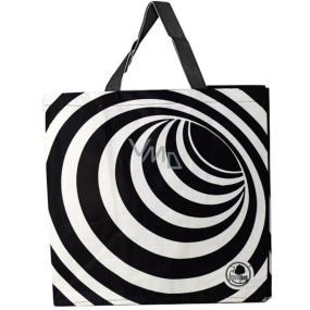 Laminierte Einkaufstasche schwarze und weiße Kreise 34 x 34 x 22 cm