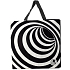 Laminierte Einkaufstasche 34 x 34 x 22 cm schwarz-weiße Kreise