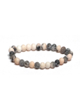 Jaspis Zebra mattes Armband elastischer Naturstein, Kugel 6 mm / 16 - 17 cm, Stein der positiven Energie