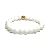 Achat weiß mattes Armband elastischer Naturstein, Perle 8 mm / 16-17cm, sorgt für Ruhe und Gelassenheit