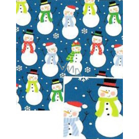 Nekupto Weihnachtsgeschenkpapier 70 x 200 cm Blaue Schneemänner