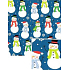 Nekupto Weihnachtsgeschenkpapier 70 x 200 cm Blaue Schneemänner