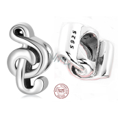 Charme Sterling Silber 925 Violine Schlüssel, Perle auf Armband Interessen