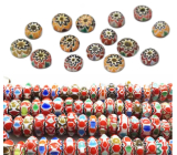 Antikes handgefertigtes Glas aus Nepal, Perle mit Regenbogenscheibe 8 mm, 1 Stück