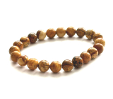 Jaspis Landschaft Armband elastisch Naturstein, Kugel 8 mm / 16 - 17 cm, Stein der positiven Energie