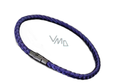 Lanový Magnetický náramek – tmavě modrý 21,5 cm x 4 mm, unisex