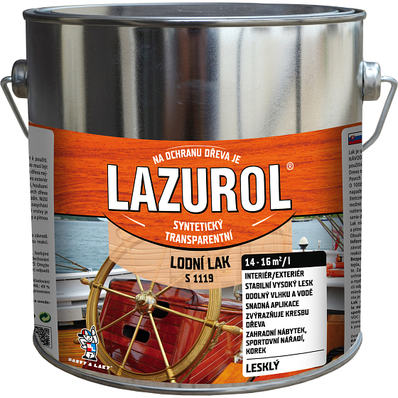 Lazurol S1119 Bootslack widerstandsfähiger Klarlack für Holz, glänzend 2,5 l