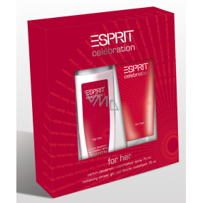 Esprit Celebration für ihr parfümiertes Deodorantglas für Frauen 75 ml + Duschgel 75 ml, Kosmetikset