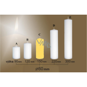 Lima Candle glatter gelber Zylinder 60 x 150 mm 1 Stück
