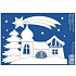 Fensterfolie ohne Kleber weiße Kirche 33 x 23 cm