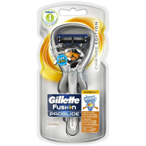 Gillette Fusion ProGlide Flexball Silver Rasierer + Ersatzkopf 2 Stück, für Männer