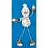 Schneemanncreme mit langen Beinen zum Aufhängen 21 cm