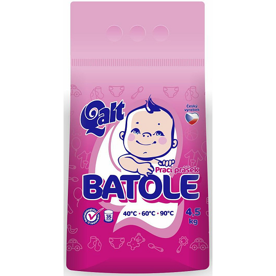 Qalt Batole Waschpulver für Kinderkleidung 35 Waschladungen 4,5 kg