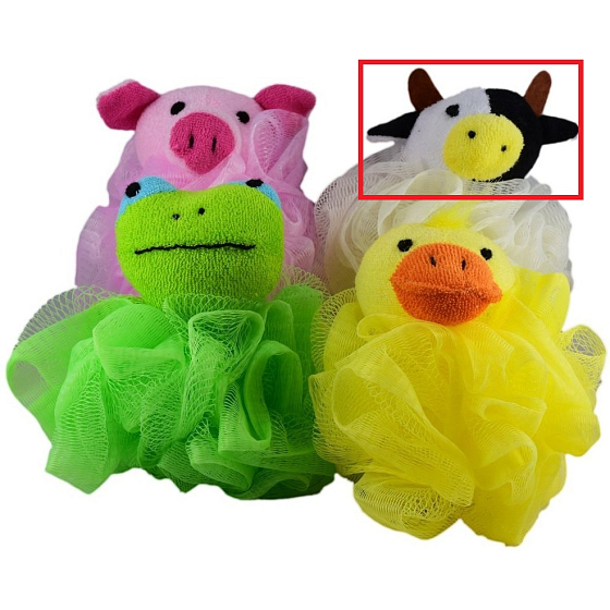 Massage Waschlappen Punkte für Kinder Haustier Terry Kuh weiß 1 Stück