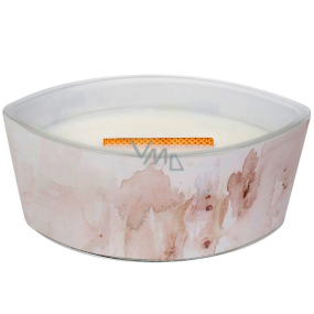 WoodWick Vanilla & Sea Salt - Vanille und Meersalz Kunsthandwerkliche Duftkerze mit Holzdocht und Deckel Glasschiffchen 453 g