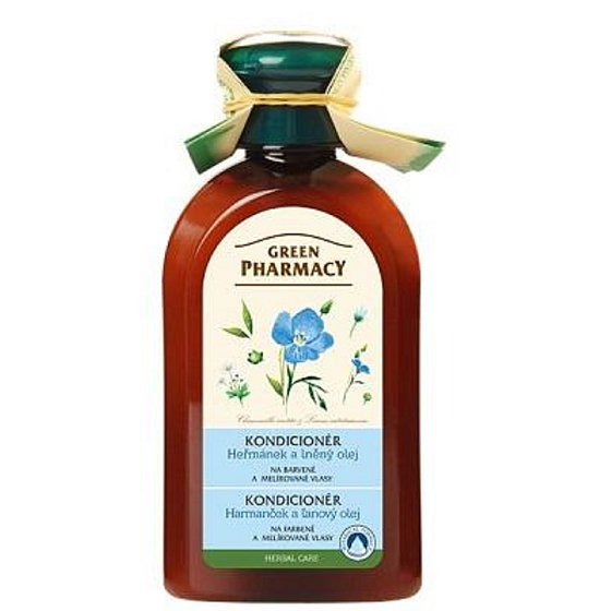 Green Pharmacy Kamille und Leinsamenöl Conditioner für gefärbtes und hervorgehobenes Haar 300 ml
