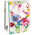 Ditipo Kraft Geschenktüte 27 x 12 x 37 cm weiße, bunte Blumen