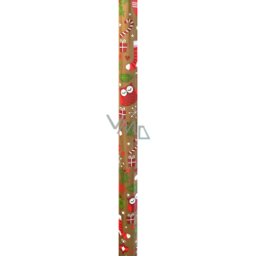 Zöwie Geschenkpapier 70 x 500 cm Weihnachtsgold, Eulen, Strümpfe