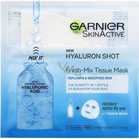 Garnier Hyaluron Shot Fresh-Mix Gewebemaske textile Gesichtsmaske mit Hyaluronsäure 33 g
