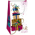 Ditipo Geschenkpapiertüte 12 x 8 x 20 cm Weihnachten weiß - bunte Geschenke