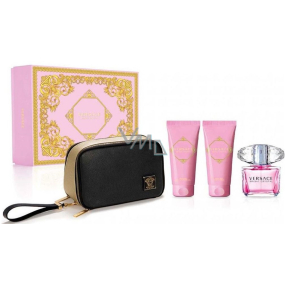 Versace Bright Crystal Eau de Toilette für Frauen 90 ml + Körperlotion 100 ml + Duschgel 100 ml + Kosmetiktasche, Geschenkset für Frauen