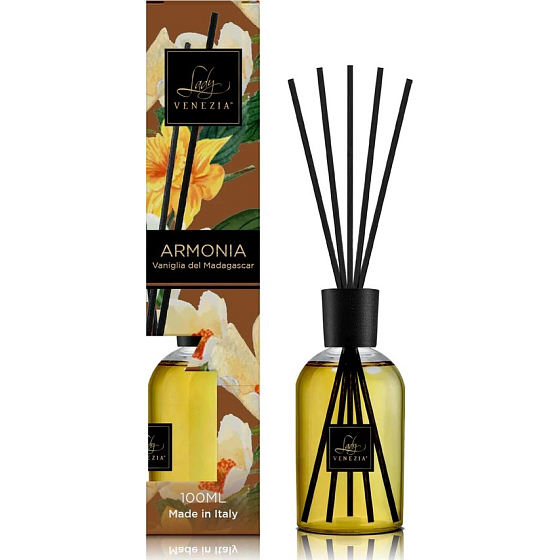 Lady Venezia Armonia - Vanille aus Madagaskar Aroma Diffusor mit gradueller Freisetzung Sticks 100 ml