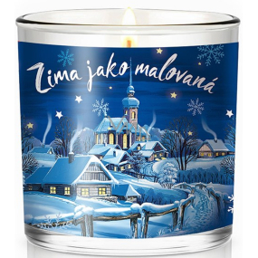 Nekupto Fashion Weihnachtsduftkerze Winter wie gemalt 7 x 7,5 cm