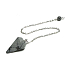 Obsidian Wolkenpendel Naturstein 2,5 cm + 18 cm Kette mit Perle, Rettungsstein