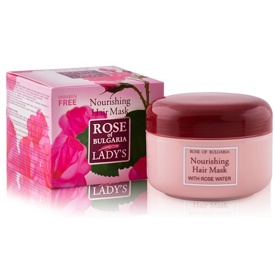 Rose of Bulgaria feuchtigkeitsspendende Haarmaske mit Rosenwasser und Macadamiaöl für trockenes und geschädigtes Haar 330 ml
