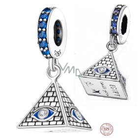 Sterling Silber 925 Ägypten - calling you - Pyramide, Auge des Horus, Reise-Armband-Anhänger