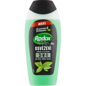 Radox Men Erfrischung Menthol und Teebaum 3in1 Duschgel für Körper, Gesicht und Shampoo für Männer 400 ml